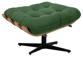 Puff Giratório Costela Suede Base Giratória Preto - D'Rossi - Verde