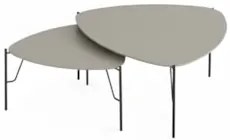 Mesa de Centro Para Sala Pés Metálicos Kit 2 Blen Grigio/Preto I06 - M