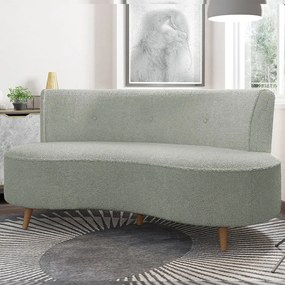 Sofá Living 2 Lugares 135cm Aang Pés Palito Bouclê Cinza G33 - Gran Belo