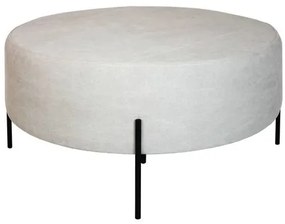 Puff Beagle Redondo Lona Bege Base Preta 30cm - 60113 Sun House