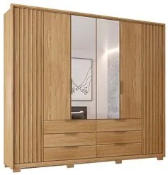 Guarda Roupa Casal Com 2 Espelhos 6 Portas Martin C01 Buriti - Mpozena