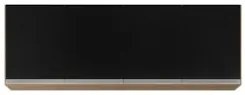 Armário de Cozinha Aéreo 160cm 4 Portas Nevada Castanho/Preto - Lumil