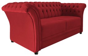 Namoradeira Chesterfield Sofia Suede Vermelho - ADJ Decor