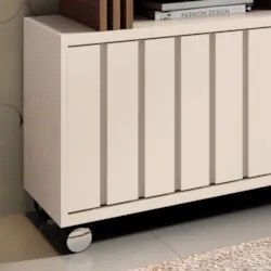 Rack Bancada de TV 50 Pol 136cm Briz Castanho/Off White - HB Móveis