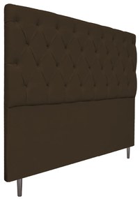 Cabeceira Estofada Liverpool 195 cm King Size Suede Marrom - ADJ Decor