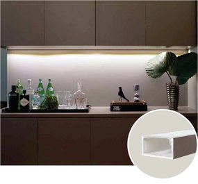 Perfil Sobrepor Para Fita Led Wood 275Cm 1,7X275X1,0Cm | Usina 30760/2... (BT - Branco Texturizado)