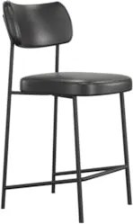 Banqueta Cozinha Média Kit 4 Milli Sintético Preto A14      - Mpozenat