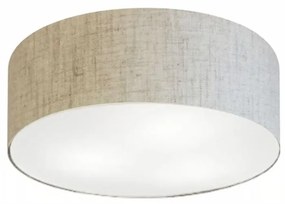 Plafon Cilíndrico Md-3005 Cúpula em Tecido 40x12cm Rústico Bege - Bivolt