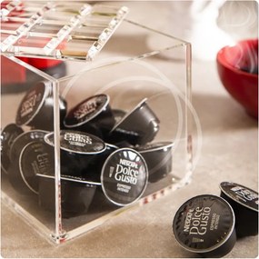 Porta Cápsulas C/ Tampa Bisotê  Acrílico