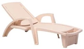 Espreguiçadeira Sole Reclinável Bege em Polipropileno com Proteção UV Pisani