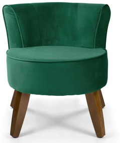Poltrona Decorativa Sala de Estar Pés de Madeira Ayla Veludo Verde G15 - Gran Belo