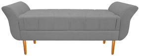 Recamier Estofado Ari 100 cm Solteiro Corano Cinza - ADJ Decor