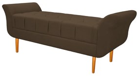 Recamier Estofado Ari 195 cm King Size Suede Marrom - ADJ Decor
