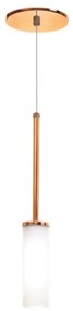 Pendente Fence Vidro Tubo Haste Curta Simples Ø05X31,5Cm 1Xg9 - Old Ar... (COBRE FOSCO)
