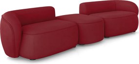 Sofá Versátil Sala de Estar Egito 302cm Modulado Veludo Bordô G52 - Gran Belo