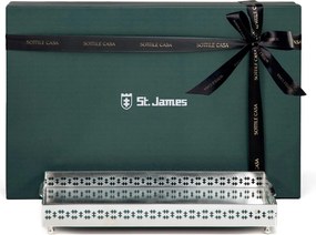 Bandeja Retangular Mirror Cross Pequena Prata St James  Prata