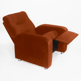 Poltrona Do Papai Reclinável Madri Suede Telha