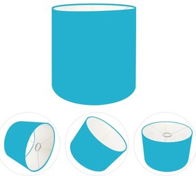 Cúpula Abajur Cilíndrica Cp-8005 Ø18x18cm Azul Turquesa