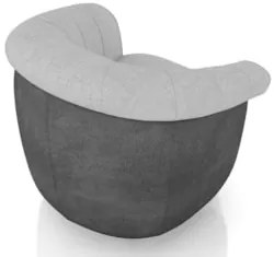 Poltrona Sala de Estar Pé Madeira Lykan Linho Cinza/Preto Z32 - Mpozen