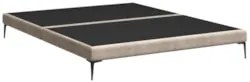Cama Queen Base Box 158cm Pés Ferro Susano Veludo Bege Z04 - Mpozenato