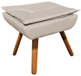 Puff Banqueta Decorativo Pé Palito Opala Corino D03 - D'Rossi - Bege