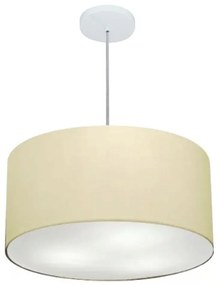 Lustre Pendente Cilíndrico Md-4243 Cúpula em Tecido 45x25cm Algodão Crú - Bivolt