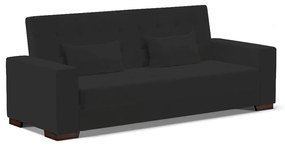 Sofá Cama Casal 3 Lugares 210cm Lisboa Veludo D03 - D'Rossi - Preto
