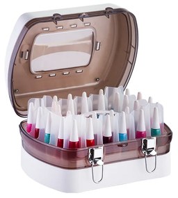 Maleta P/ 34 Esmaltes Profissional C/ Porta Acetona Branca - Dompel