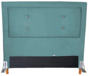 Cabeceira Cama Box Queen 160cm Caribe Suede Turquesa - Sheep Estofados - Água