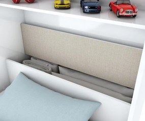Guarda Roupa Cravo 4 Portas Com Cama Solteiro Embutida Branco