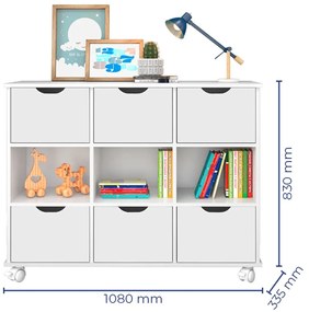 Nicho Organizador c/ 6 Gavetas com Rodízio Roterdã Q01 - ADJ Decor