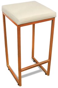 Banqueta Alta para Cozinha Industrial Nick Bronze e Sintético D03 - D'Rossi - Bege