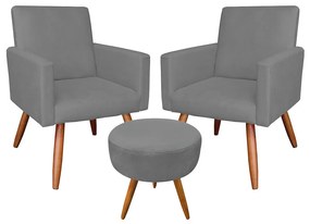 KIT 02 POLTRONAS COM 01 PUFF LARISSA SUE
