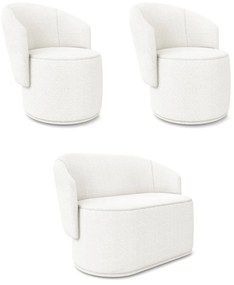 Namoradeira e 2 Poltronas Orgânica para Sala Malu Bouclê M11 - D'Rossi - Off White