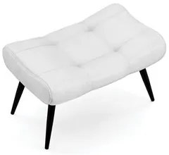 Puff Decorativo Para Sala de Estar Pés Palito Lord Sintético Branco -