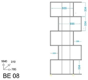 Estante Livros 4 Nichos E 5 Prateleiras Be 08 - Branco