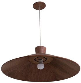 Pendente Conico Madeira Nogueira 64Cm