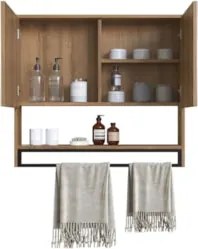 Armário de Banheiro Espelheira com 2 Portas Moscow Mel Z54 - Mpozenato