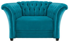 Poltrona Decorativa Chesterfield Sofia Suede Azul Turquesa - ADJ Decor