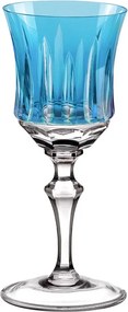Taça de Cristal Lapidado Artesanal P/ Licor 70ml - Azul Claro - 66  Azul Claro - 66