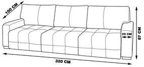Sofá Decorativo 320 cm 3 Lugares Retrátil Azzano Couro Mel G58 - Gran Belo