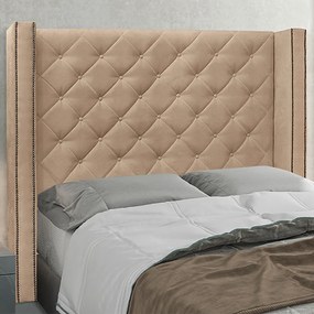 Cabeceira Decorativa King Size 2,19M Loewe Suede Bege G63 - Gran Belo