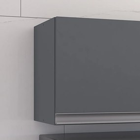 Armário Cozinha Aéreo Geladeira 60cm Basculante Leticia Cinza A01 - D'Rossi
