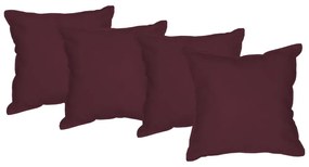 Kit 4 Almofadas Decorativas 50x50 Tecido Suede Bordô