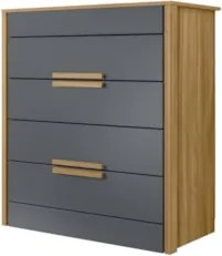 Cômoda Para Quarto 4 Gavetas 86cm Pavia Z17 Freijó/Cinza - Mpozenato
