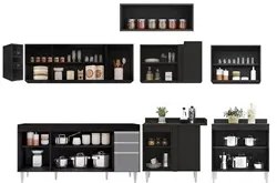 Armário de Cozinha Modulado de Canto 8 Peças CP25 Balcão sem Tampo Pre