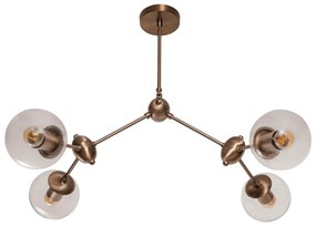 Pendente Cacau Ø68X57X64Cm 4Xg9 / Metal E Globo Ø12Cm | Usina 16738/4 (BT - Branco Texturizado, FOSCO)