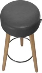 Banqueta Alta Estofada Pés Palito Kit 4 Hong Sintético Preto S08 - Mpo