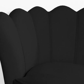 Poltrona Decorativa Dália Pés Palito Veludo Preto
