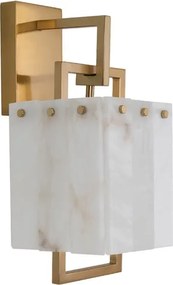 Arandela Metal Alabastro Dourado Branco Tabriz